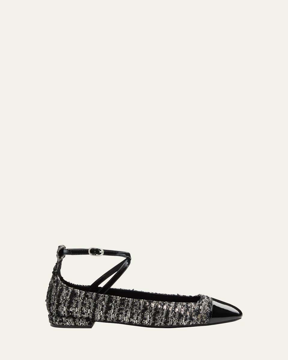 Eden Tweed Crisscross Ballerina Flats